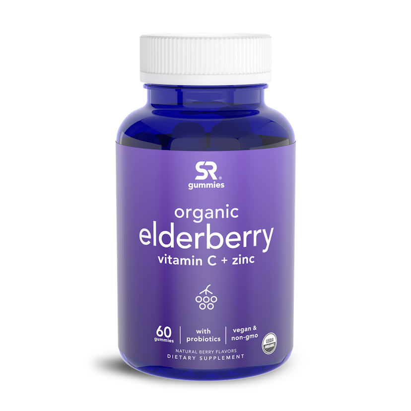 Product Image of Elderberry 150mg + C, Zn & Probiotic Organic (60 gummies)