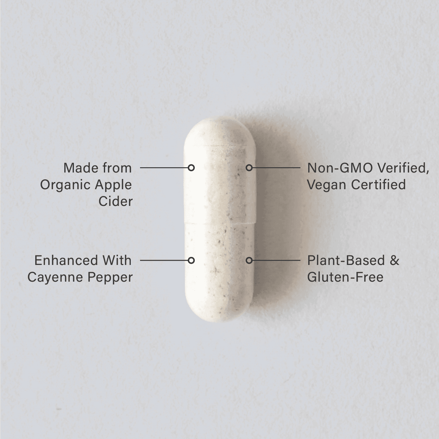 A single Sports Research Apple Cider Vinegar veggie capsule infographic.