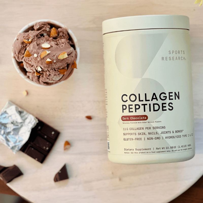 Cottage cheese ice cream with collagen