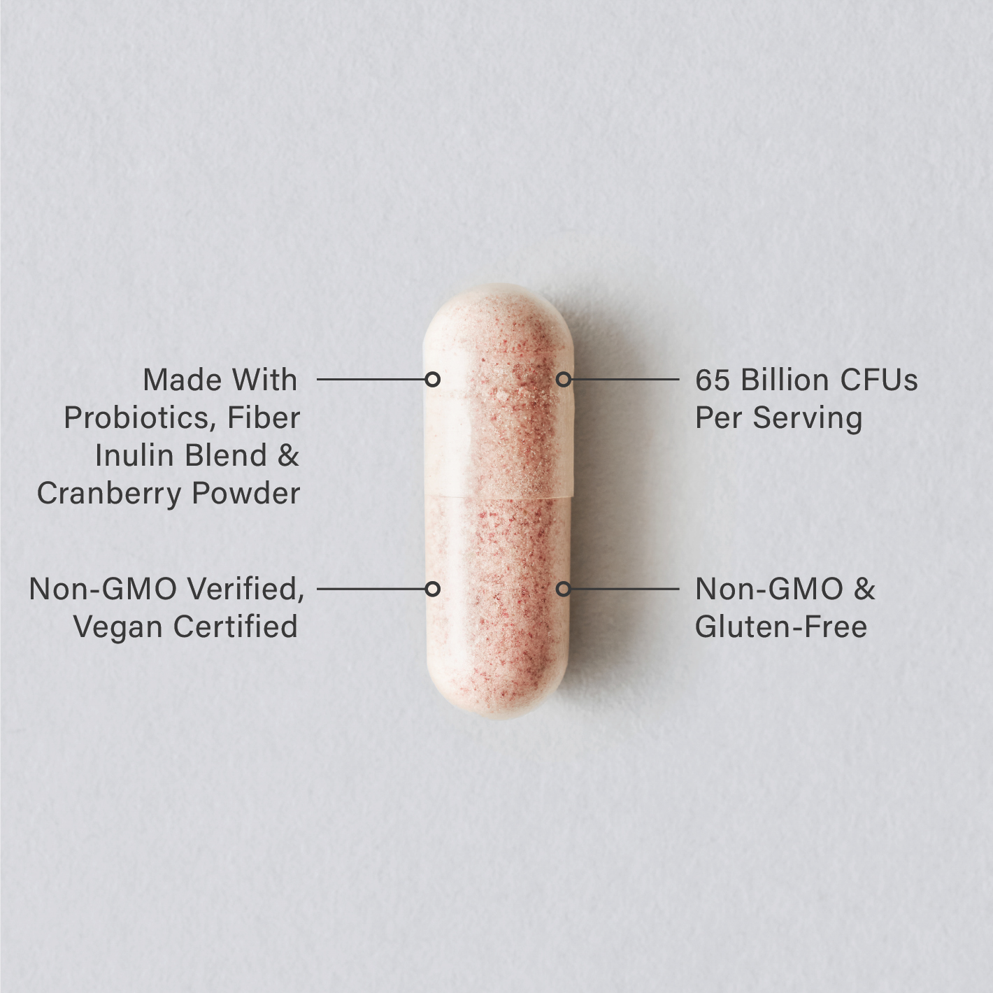 A single Sports Research Women's Probiotic veggie capsule infographic.
