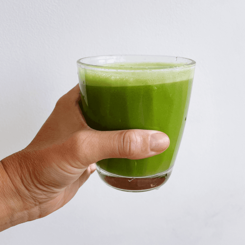 Green Smoothie in hand