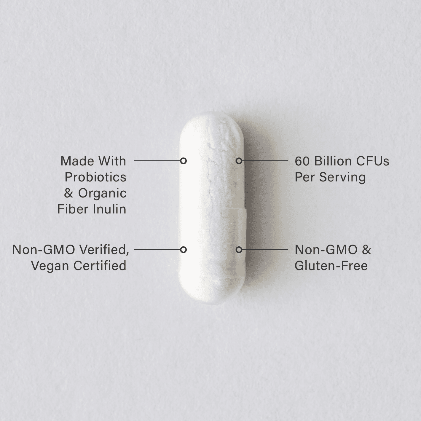 A single Sports Research Daily Probiotics veggie capsule infographic.